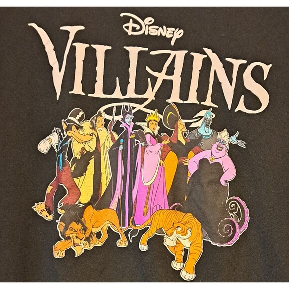 Vtg Disney Villains T Shirt Adult XL Maleficent Scar Jafar Hades Ursula Cruella - Picture 1 of 6